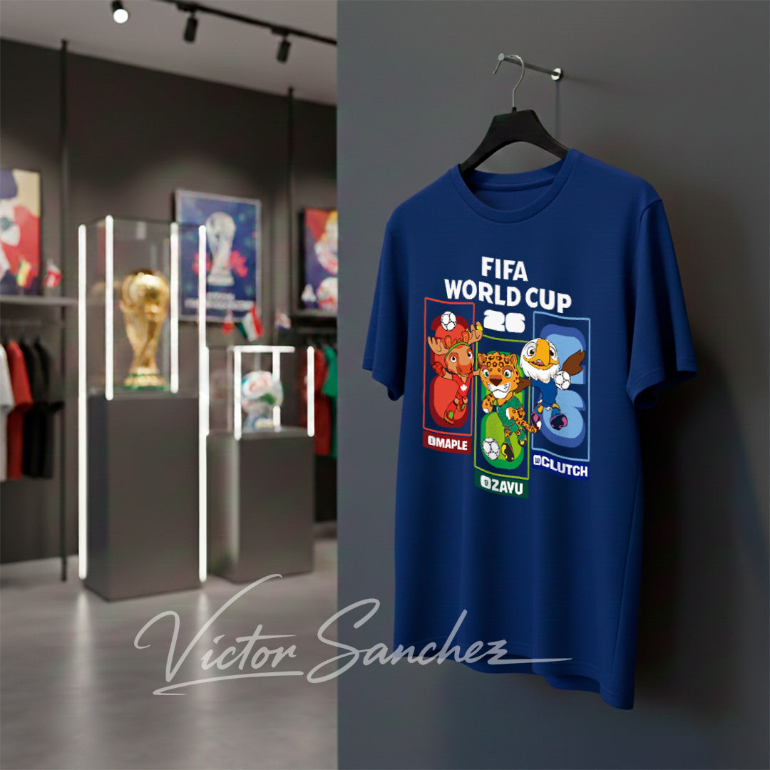 Diseño Playera Mundial 26 Mascotas V1
